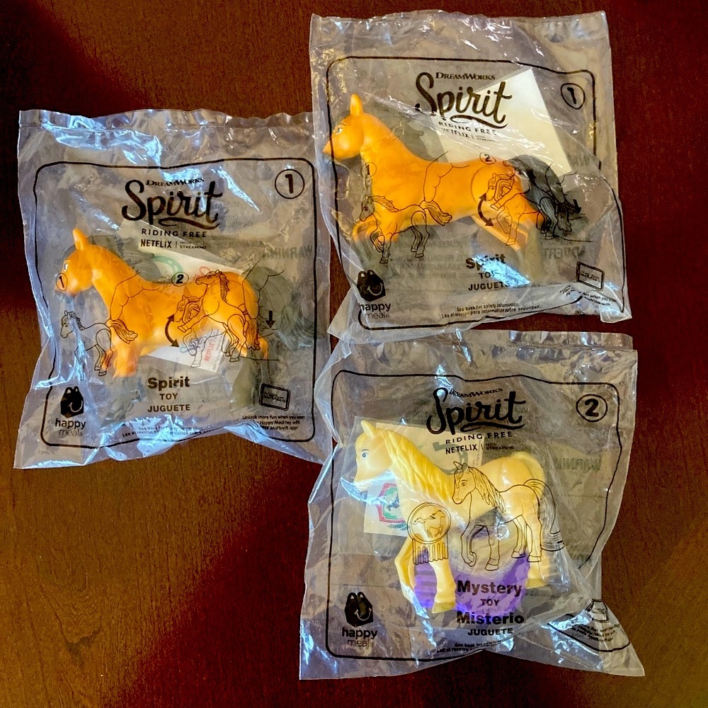 3 Toy Horses, Spirit Riding Free Happy Meal Toys, McDonald's, NWT